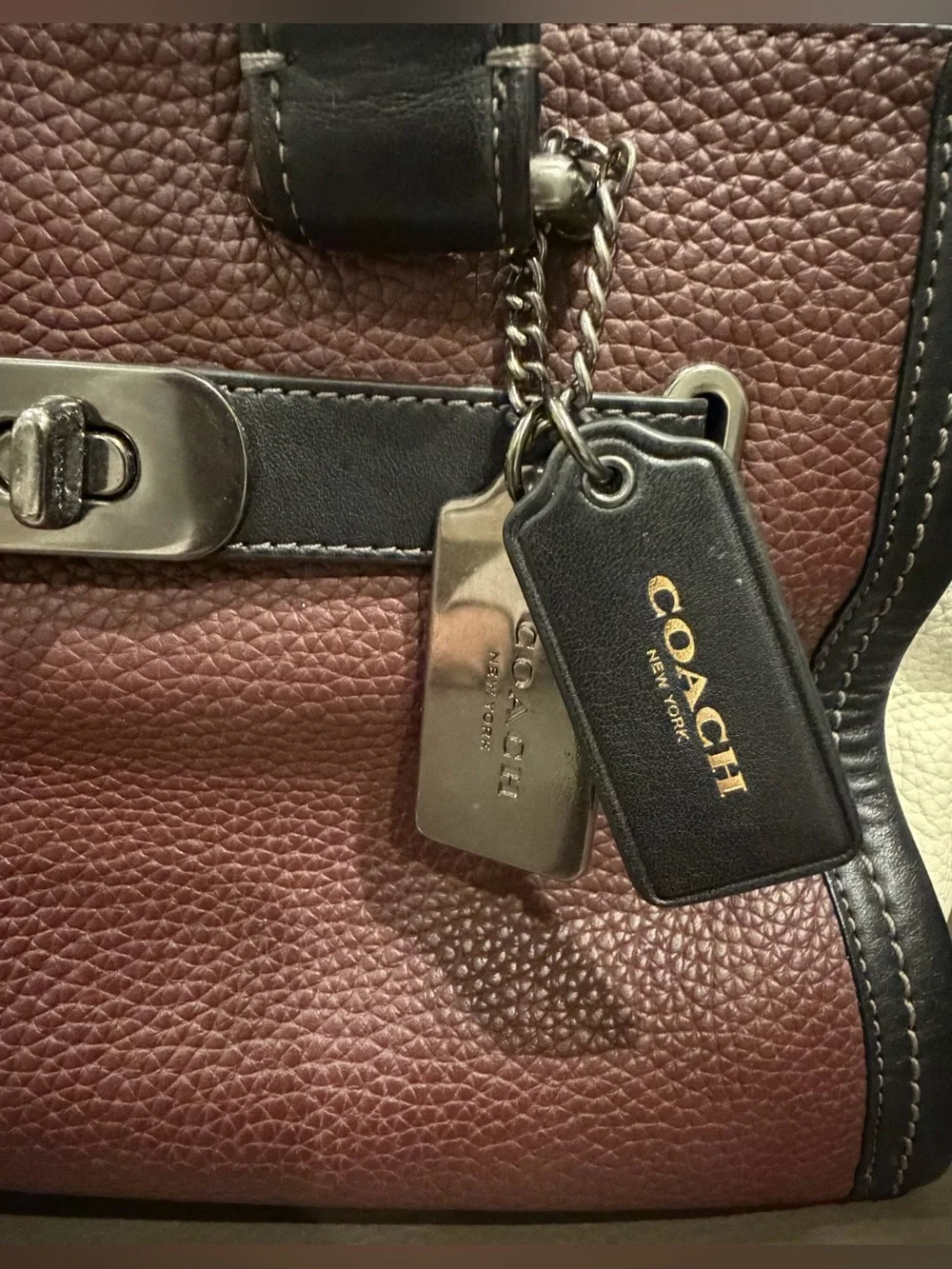 EUC Preloved Coach Swagger Carryall Colorblock Satchel w/ Crossbody Strap